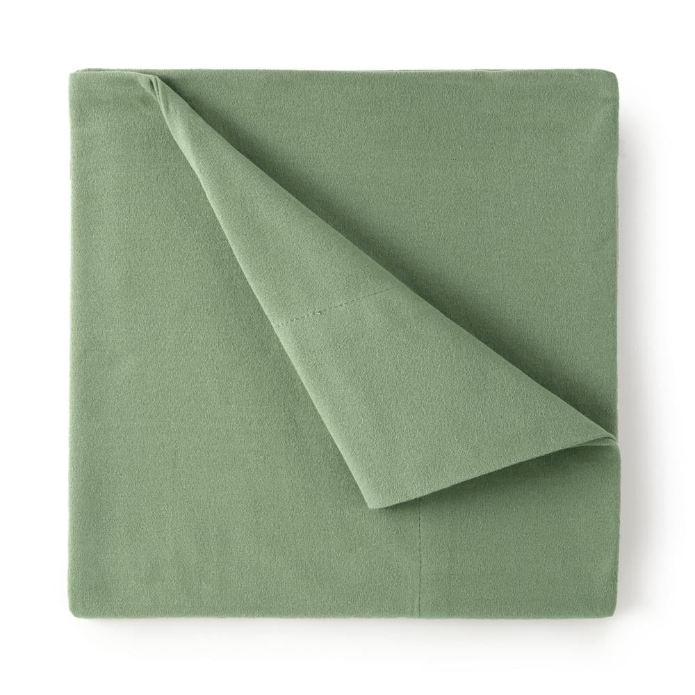 Willow Green Twin Deep Pocket Cotton Polyester Flannel Sheet Set