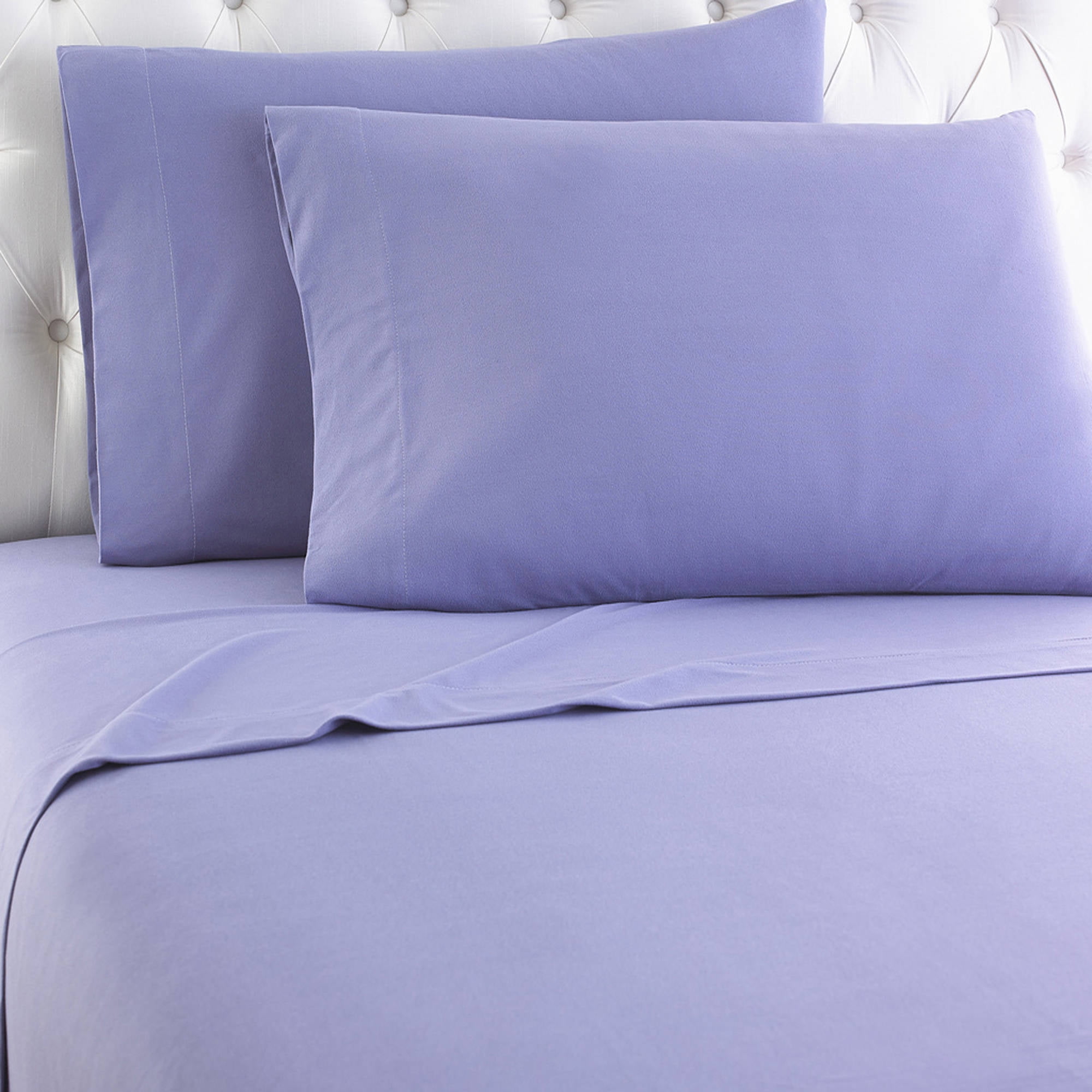 Amethyst King Size Solid Flannel Cotton Polyester Bedding Set