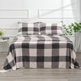 thumbnail image 1 of Micro Fleece Checkered Bed Sheet Set Queen Size- Ultra-Soft Velvet Plush Bed Sheets with Deep Pockets,No Pilling,Cozy Warmth for All Season - 4 Piece Set (Queen, Buffalo Plaid - Grey/White), 1 of 12