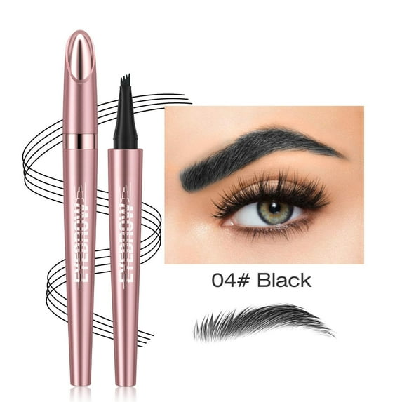 Micro Fork Eyebrow Pencil, 2026 New 4-Tip 3D Eyebrow Pencil, Waterproof Long-Lasting Fine Stroke Contouring Pen, Waterproof Natural Brow Makeup for All-Day Wear