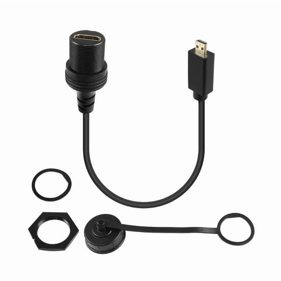 Micro HDMI Flush Mount Cable For Car ,Micro HDTV Male To HDMI2.0 Female Panel Mount Extension Cable For Boat,Motorcycle