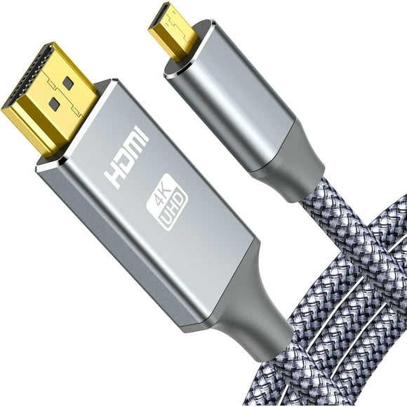 Micro HDMI to HDMI Cable Adapter 4K@60HZ 15FT, HDMI 2.0 Male to Micro HDMI Male Bidirectional 8K 3D Dolby 18Gbps High Speed for Hero 7/Raspberry Pi 4/EOS M50/A6000 Camera/Retroid Pocket 2+