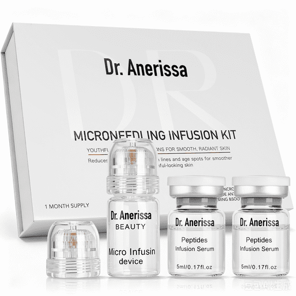 Micro-Infusion System 24K Gold-Plated Skincare Tool with Peptide & Hyaluronic Acid Serum for Deep Hydration, Firming & Radiance, At-Home Facial Kit