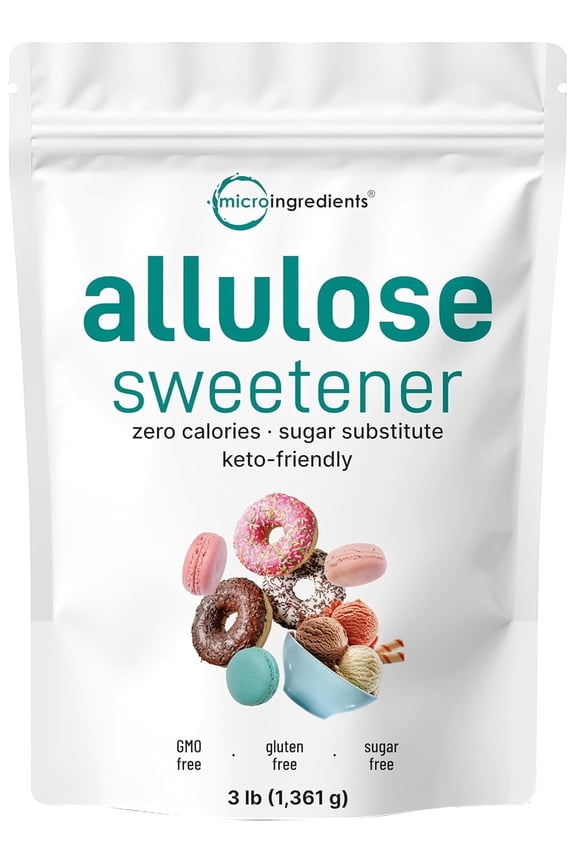Micro Ingredients Allulose Sweetener, 3lbs (48oz) | Zero Calorie, Plant Based Sugar Alternative | 100% Pure No Erythritol Sugar Substitute