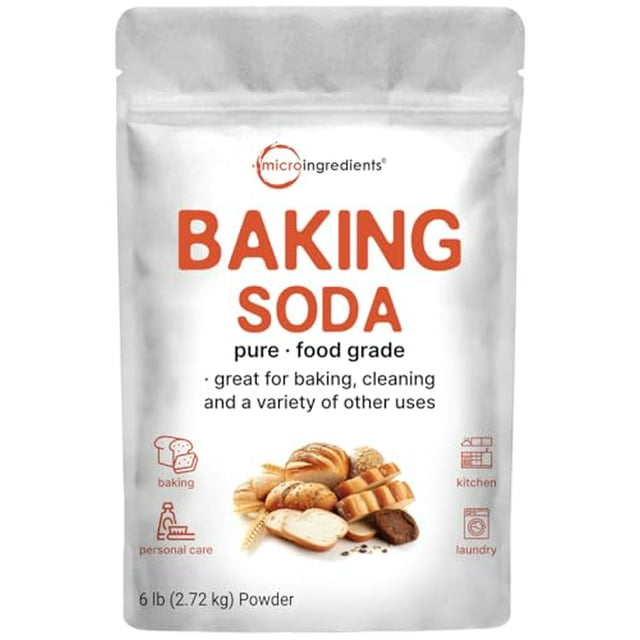 Micro Ingredients Baking Soda Powder, 6lbs Pure Sodium Bicarbonate Bulk Food Grade Supply