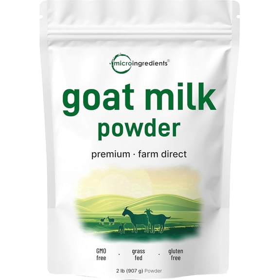 Micro Ingredients Goat Milk Powder, 2lb (32oz) | Grass Fed Source, Australian Farm Derived, Pet Friendly, No Additives