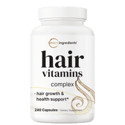 Micro Ingredients Hair Growth Vitamins for Women & Men, 240 Capsules | 14-in-1 Formula with Biotin, Collagen, Keratin, Saw Palmetto & More | Thicker, Fuller, Nourishes Thinning & Loss Hair Support