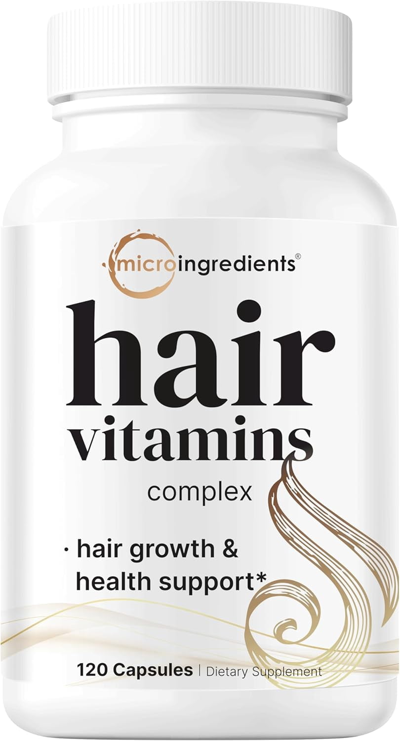 Micro Ingredients Hair Growth Vitamins for Women & Men, 240 Capsules | 14-in-1 Formula with Biotin, Collagen, Keratin, Saw Palmetto & More | Thicker, Fuller, Nourishes Thinning & Loss Hair Support