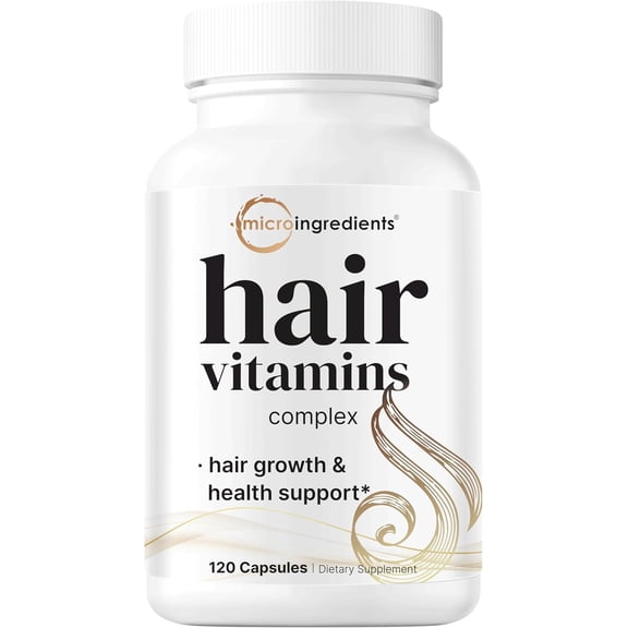 Micro Ingredients Hair Growth Vitamins for Women & Men, 240 Capsules | 14-in-1 Formula with Biotin, Collagen, Keratin, Saw Palmetto & More | Thicker, Fuller, Nourishes Thinning & Loss Hair Support