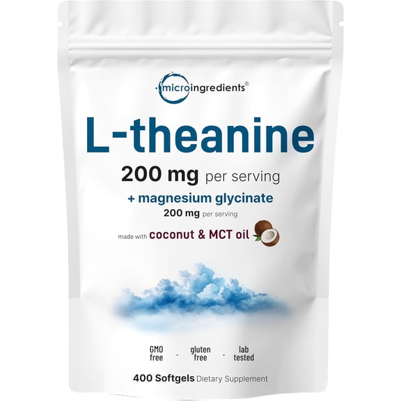 Micro Ingredients L-theanine 200mg Per Serving with Magnesium Glycinate