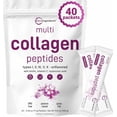thumbnail image 1 of Micro Ingredients Multi Collagen Peptides Powder, 40 Stick Packs | Type I, II, III, V, X + Biotin, Vitamin C & Hyaluronic Acid | Hair, Skin & Joint Health Supplement*, Unflavored, Keto, Non-GMO, 1 of 5