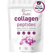 Micro Ingredients Multi Collagen Protein Powder, 2lb | Type I,II,III,V,X with Biotin, Hyaluronic Acid, Vitamin C - Unflavored Collagen Peptides