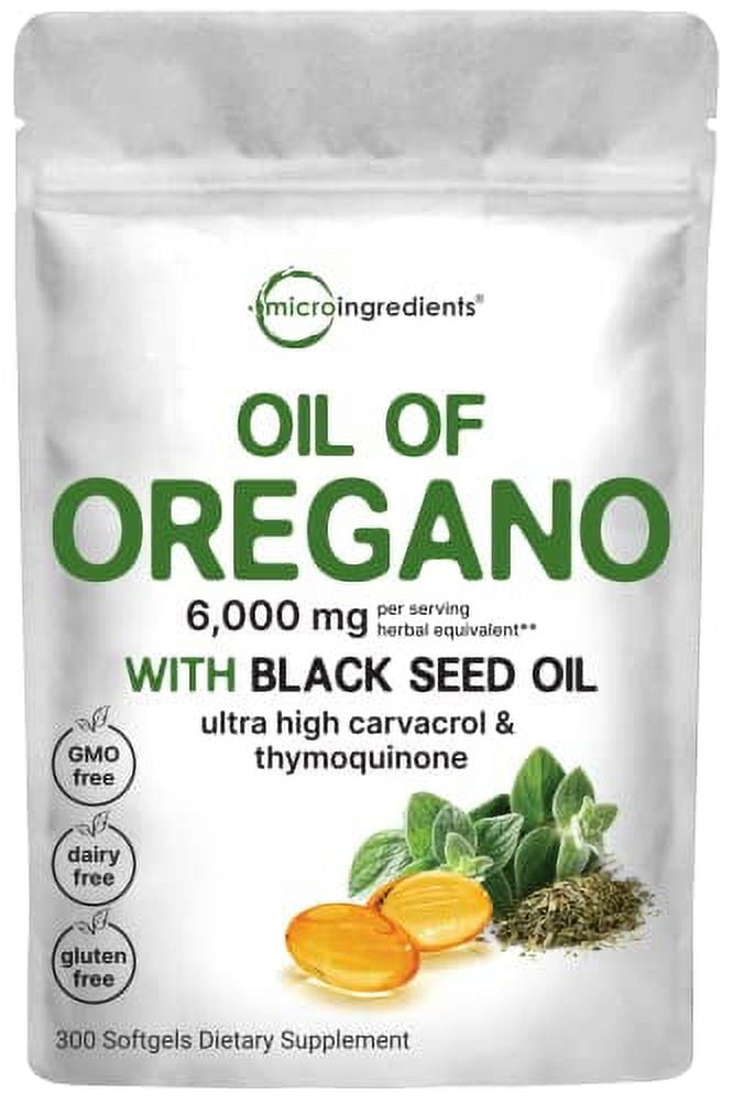 Micro Ingredients Oil of Oregano Softgels 6000mg Per Serving, 300 Count Micro Ingredients Oil of Oregano Softgels 6000mg Per Serving, 300 Count
