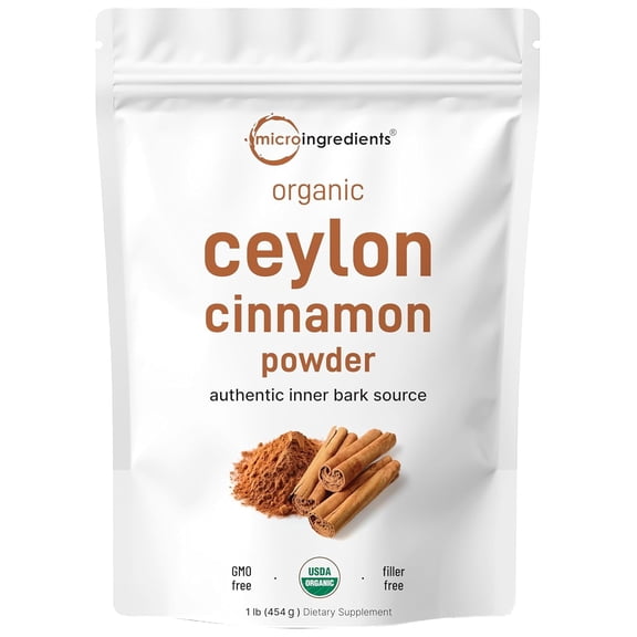 Micro Ingredients Organic Ceylon Cinnamon Powder, 1lb | Premium Sri Lanka Cinnamon for Spice & Seasoning Great for Baking, Cooking & Drinks