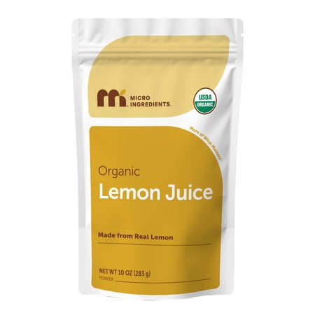 Micro Ingredients Organic Lemon Juice Powder, 10 Ounce | Cold Pressed Lemons Source, No Sugar & Additives