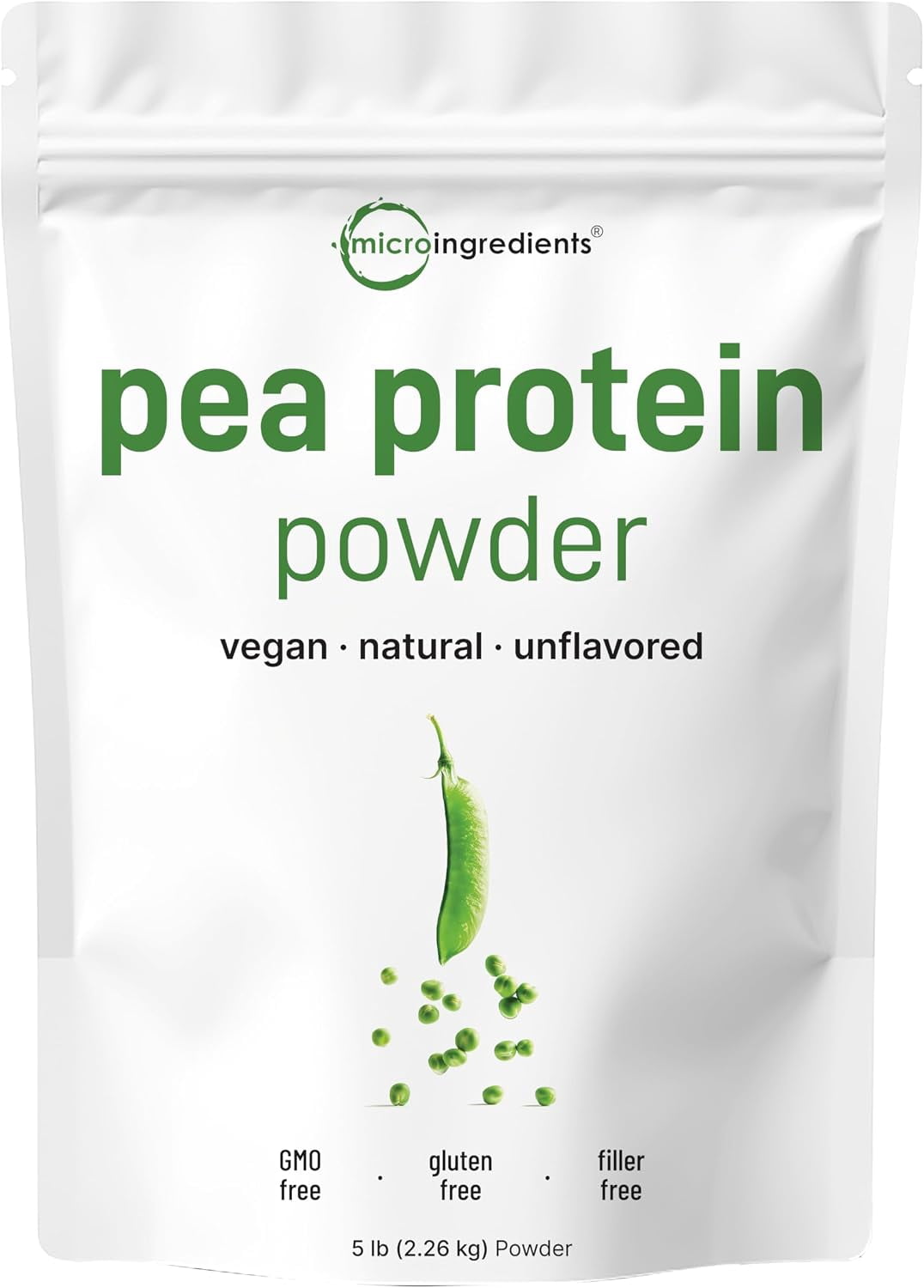 Micro Ingredients Pea Protein Powder, 5lb | Unflavored Vegan Protein from North American, Non-GMO, Keto Friendly