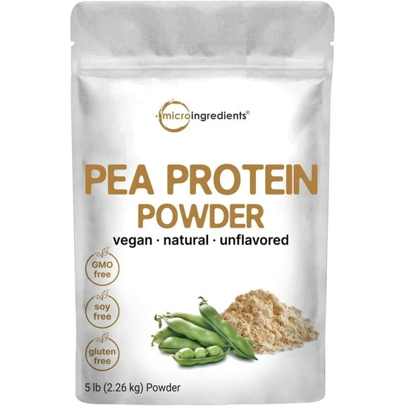 Micro Ingredients Pea Protein Powder, 5lb | Unflavored Vegan Protein from North American, Non-GMO, Keto Friendly