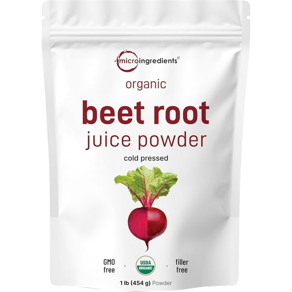 Micro Ingredients Premium Organic Beet Juice Powder, 1lb (16oz) | Cold Pressed Beet Juice Pre-Workout Concentrated Powder