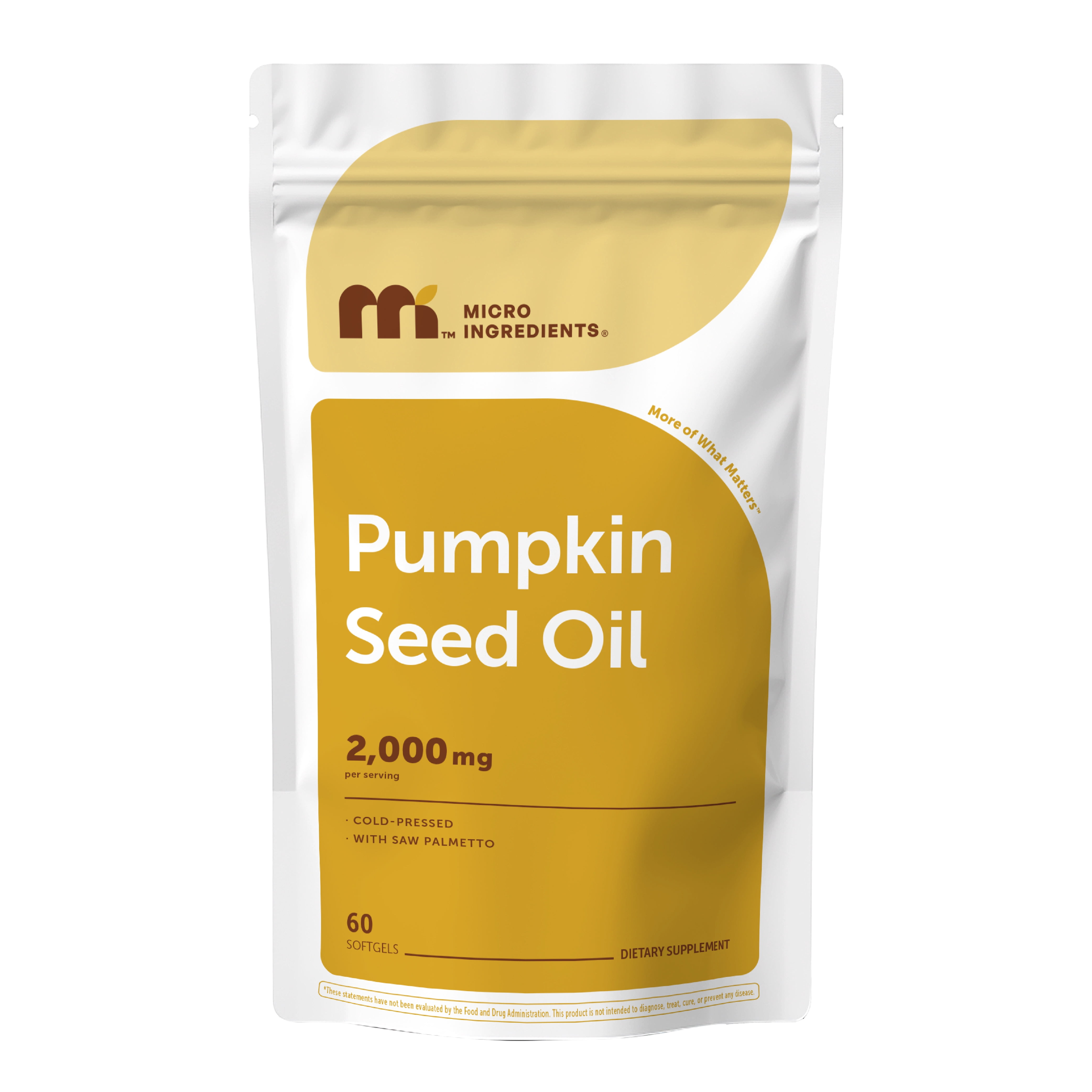Micro Ingredients Pumpkin Seed Oil with Saw Palmetto, Cold Pressed, Pure Virgin Oil, Essential Fatty Acids, & Phytosterols, 60 Softgels