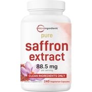 Micro Ingredients Pure Saffron Extract, 240 Veggie Capsules | with High Absorption Fat-Soluble Vitamin C | Mood, Vision & Heart Support | Filler Free