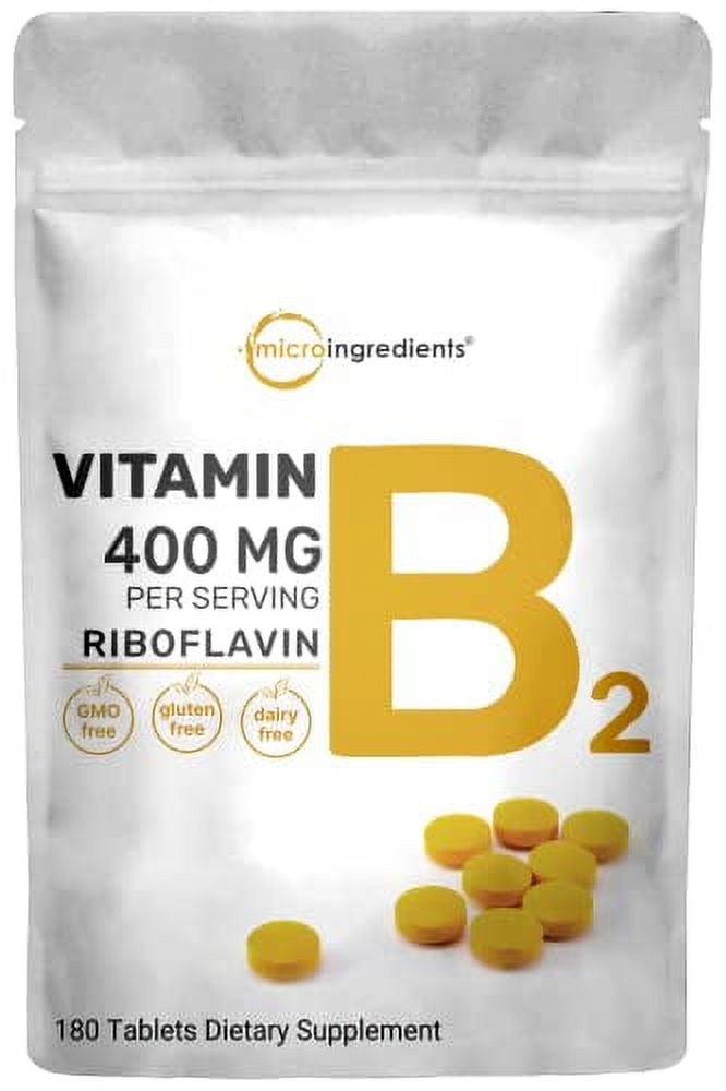 Micro Ingredients Riboflavin Vitamin B2, 400mg Per Serving, 180 Mini