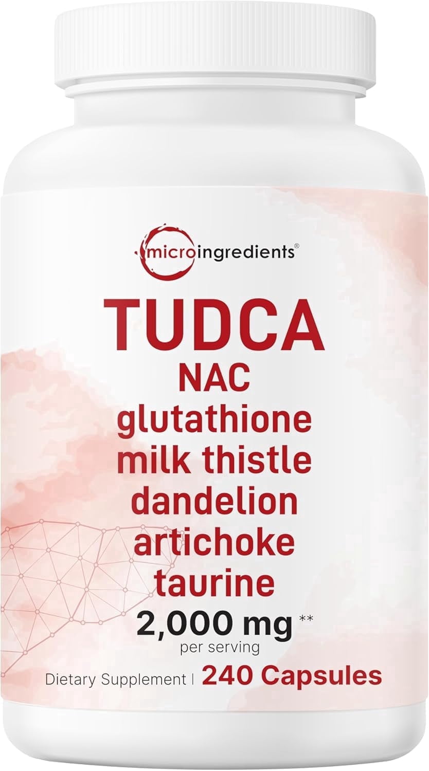 Micro Ingredients TUDCA 2,000mg Bile Salts Supplement, 240 Capsules |  7-in-1 Formula with NAC, Milk Thistle, Glutathione, Dandelion, Artichoke, &  Taurine for Liver Health | Non-GMO