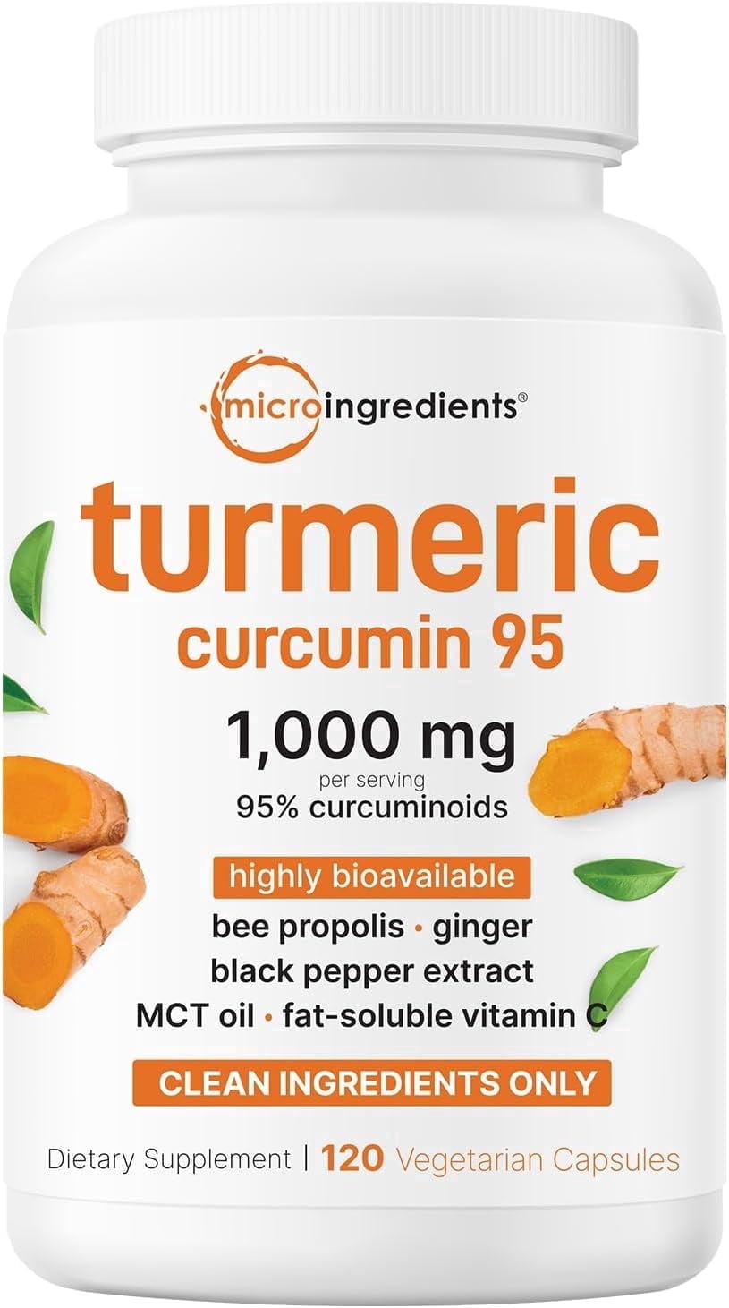 Micro Ingredients Pure Turmeric Curcumin Supplement 1,000mg, 120 Veggie Capsules | 95% Curcuminoids with Black Pepper & Ginger