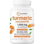 Micro Ingredients Pure Turmeric Curcumin Supplement 1,000mg, 120 Veggie Capsules | 95% Curcuminoids with Black Pepper & Ginger