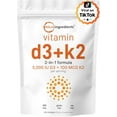 thumbnail image 1 of Micro Ingredients Vitamin D3 5,000iu with K2(MK-7) 100mcg, 300 Softgels | 2 in 1 Support Immune, Heart, Joint, Teeth & Bone Health, 1 of 7