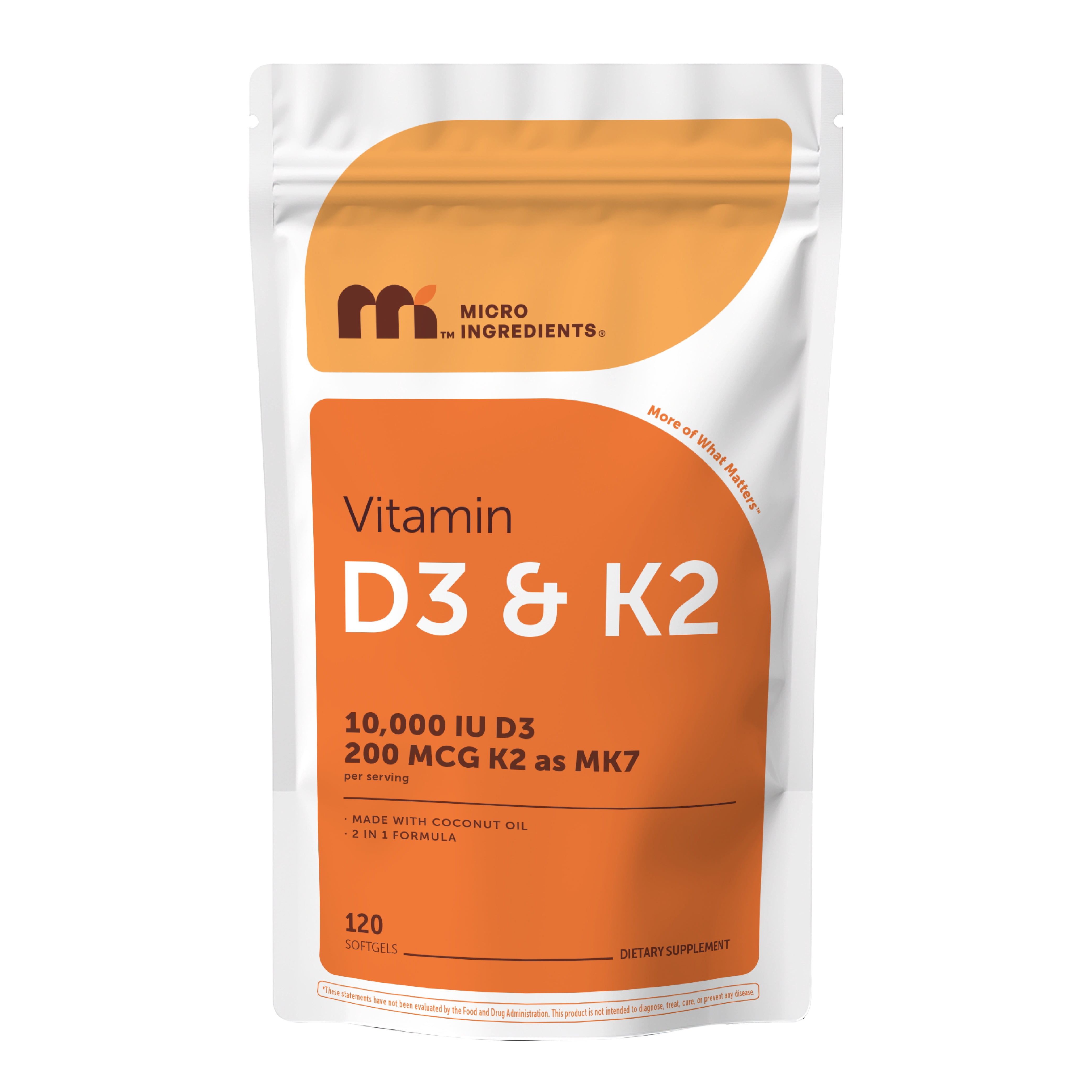 Micro Ingredients Vitamin D3 and K2 Vitamin Supplement Softg