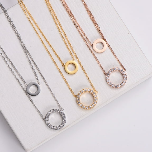 Micro Inlaid Zircon Jewelry Ring Necklace For Women