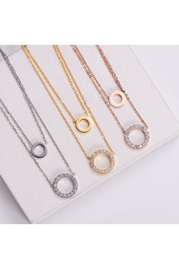 Micro Inlaid Zircon Jewelry Ring Necklace For Women