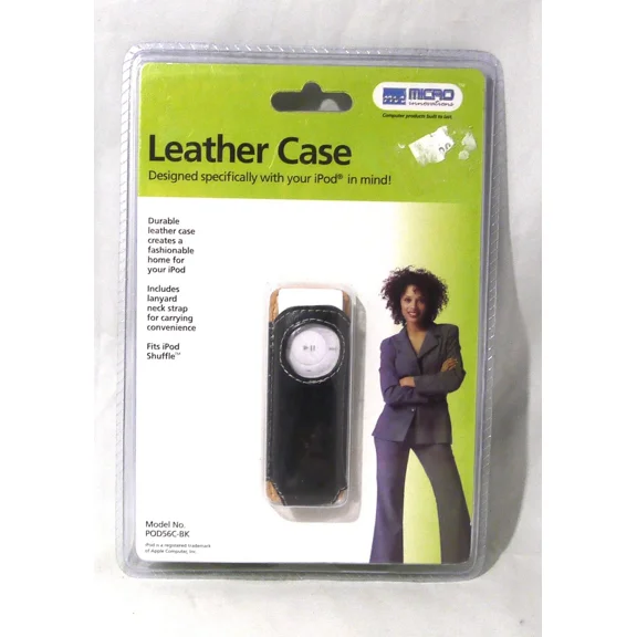 Micro Innovations Ipod Shuffle Leather Case Black