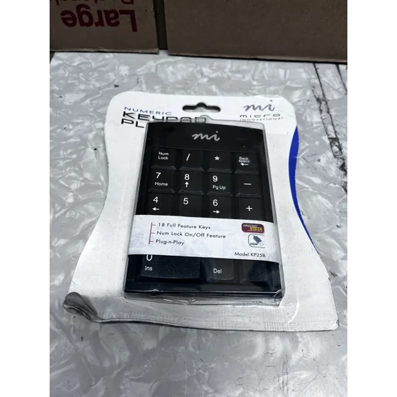 Micro Innovations Kp25B Numeric Keypad Plus Usb Compatible 10 Key Extension New