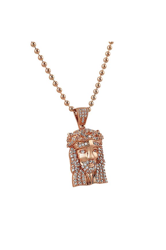 Micro Jesus Piece Pendant Rose