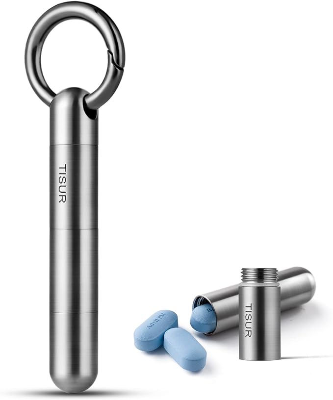 Micro Keychain Pill Titanium Pill Case Waterproof