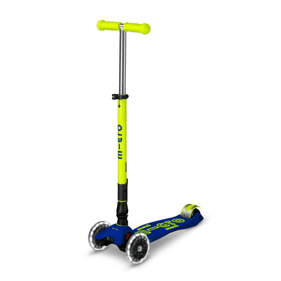 Micro Kickboard | Maxi Deluxe Foldable LED Neon Canary Yellow