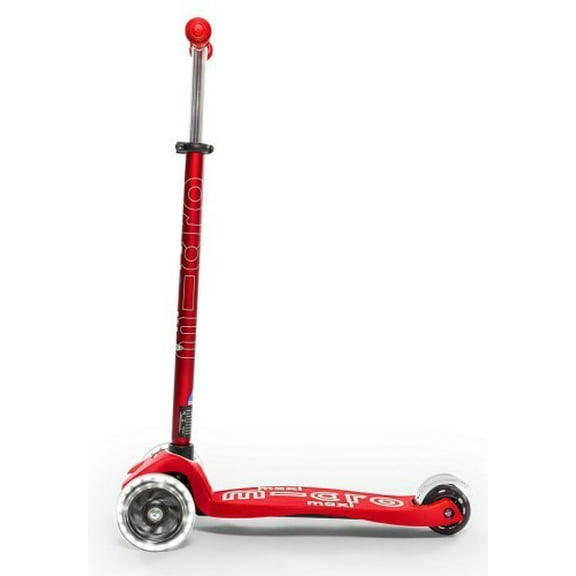 Micro Kickboard Maxi Deluxe LED Scooter with Lean-to-Steer, Adjustable Handlebar, Lightweight Design