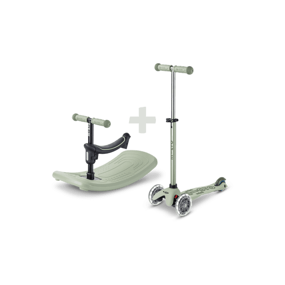 Micro Kickboard | Mini Deluxe Rock & Go LED Olive Sage