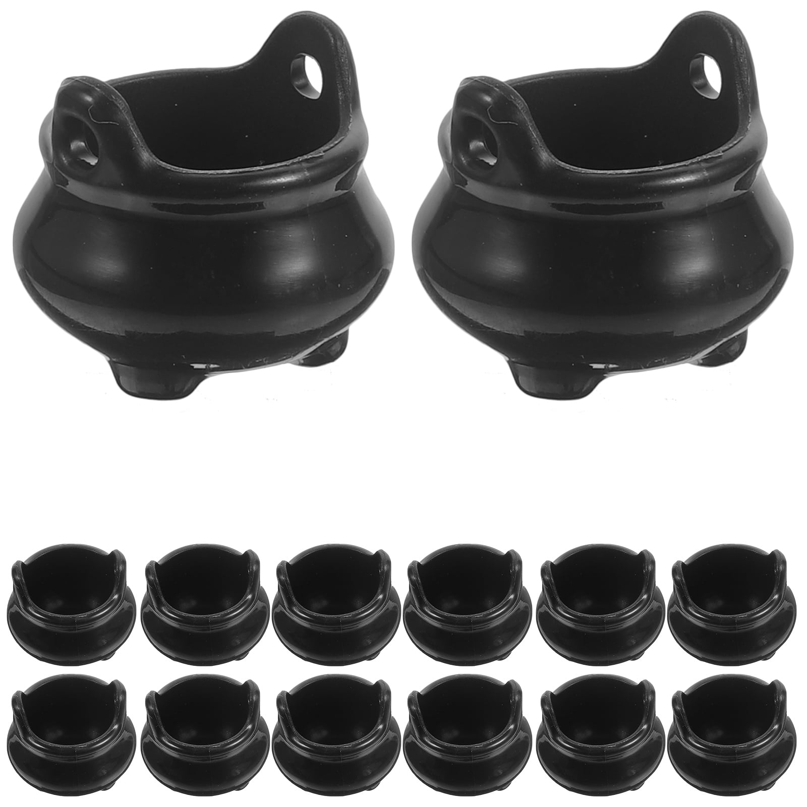 Micro Landscape Doll House Decoration 24 Pcs Mini Toys Creative Witch Cauldron Halloween Candy Pot Plastic