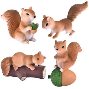 Micro Landscape Squirrel Model 4pcs Mini Animal Figurines Ornaments for Miniature Fairy Garden Scenes Bonsai Decoration