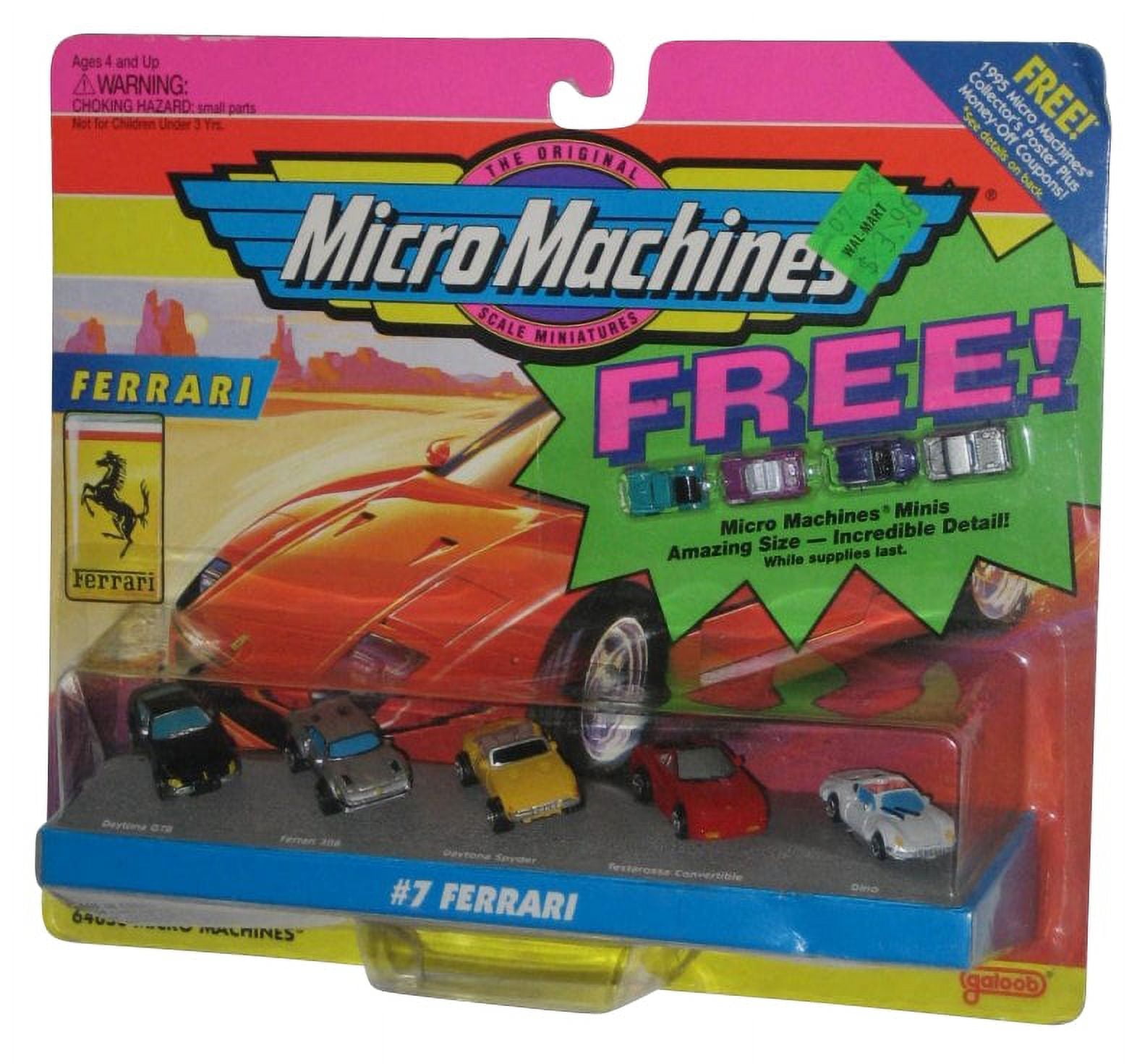 Micro Machines #7 Ferrari Vintage (1995) Galoob Mini Toy Car Set