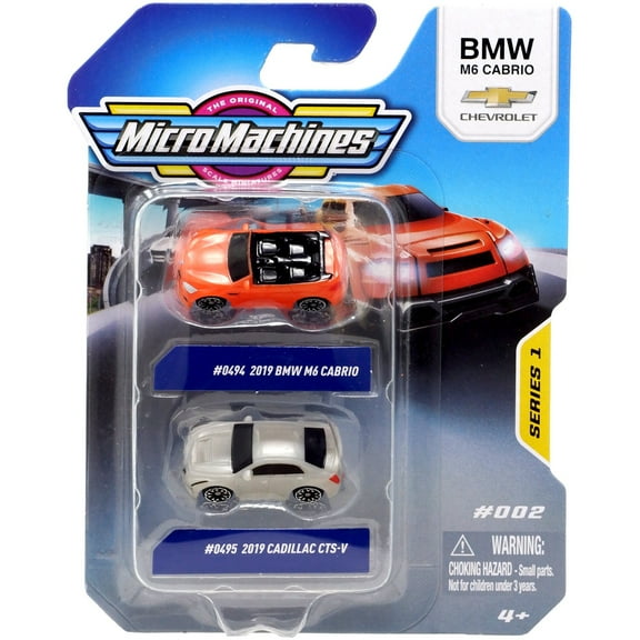 Micro Machines Series 1 2019 BMW M6 Cabrio & 2019 Cadillac CTS-V Vehicle 2-Pack