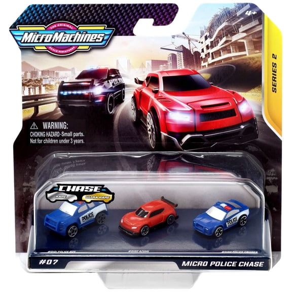 Micro Machines Series 2 Police SUV, Azumi & Police Cruiser Vehicle 3-Pack
