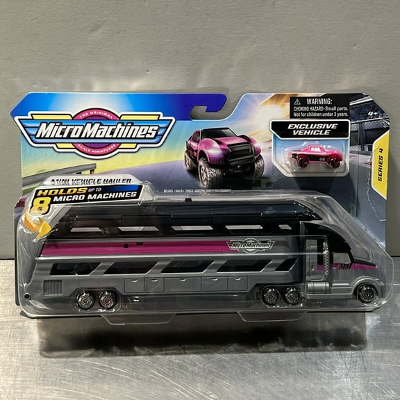 Micro Machines Series 4 Mini Vehicle Hauler Vehicle 2-Pack (Grey & Pink)