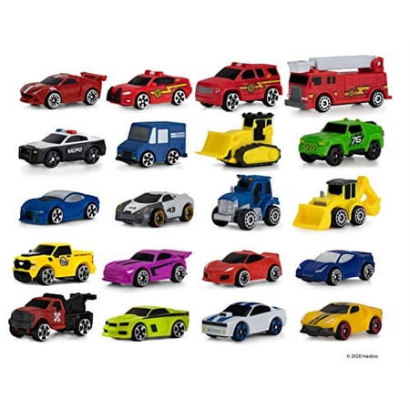 Micro Machines Super 20 Pack - Toy Car Collection, Features 20 Exclusive Vehicles (Tractor, Police Car, Tow Truck, Backhoe, Bulldozer, Mail Truck & More) - Exclusive