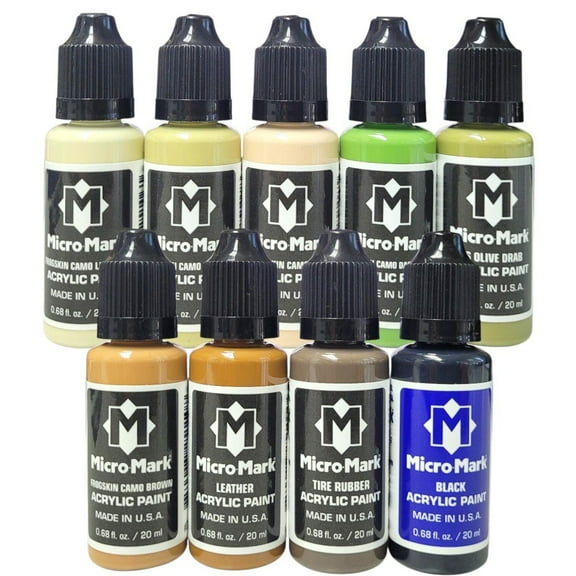 Micro-Mark USMC Armor/Infantry WW1-Vietnam Color Acrylic Paint Set, 9pc