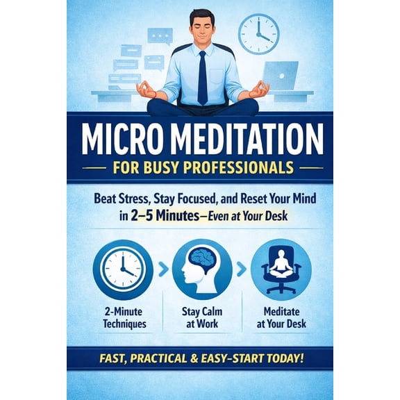 Micro Meditation for Busy Professionals: Beat Stress, Stay Focused, and Reset Your Mind in 2-5 Minutes-Even at Your Desk, (Paperback)
