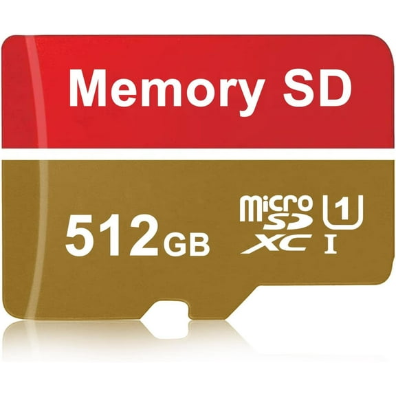 Micro Memory Card 512 GB with Adapter, C10/U3/UHS-I/A1, TransFlash Card, TF Card for Camera, Smartphone, Tablet, Drone