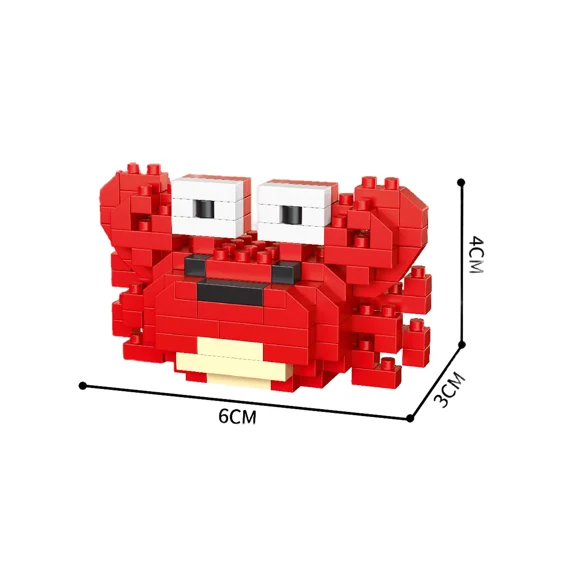 Micro Mini Brick Shark Figurine Doll Building Kit - Underwater Ocean Theme Fun Educational Toy Birthday Children's Holiday Gifts